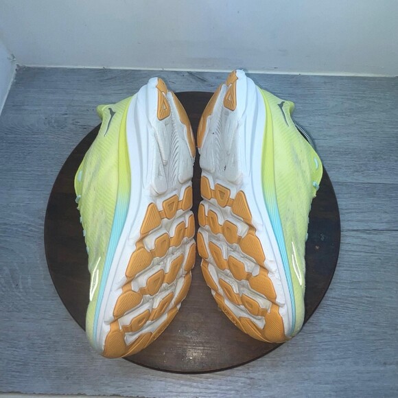 Hoka One One Clifton 9 Mens Size 9.5B Yellow Blue Walking Running Shoes Sneakers main image 9